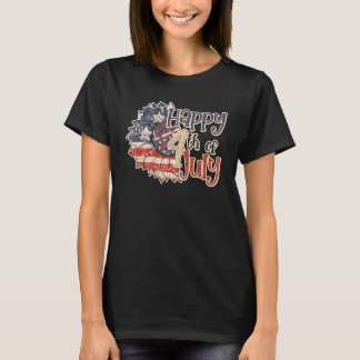 アメリカ独立記念日 ひまわり ビンテージ アメリカ国旗 Tシャツ