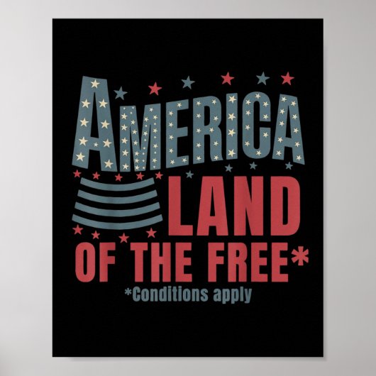 アメリカ独立記念日 アメリカは自由の国 ポスター (正面)