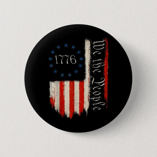 アメリカ独立記念日 アメリカ人 愛国者 1776年 缶バッジ (正面)