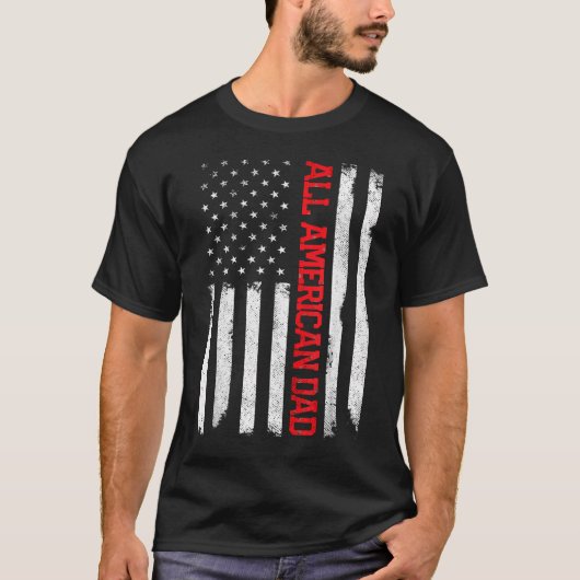 アメリカ独立記念日 アメリカ国旗 オール・アメリカン・ダッド Tシャツ (正面)