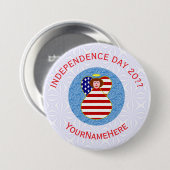 アメリカ独立記念日 エンジェル フラッグ オーダーメイド 缶バッジ (正面&裏面)