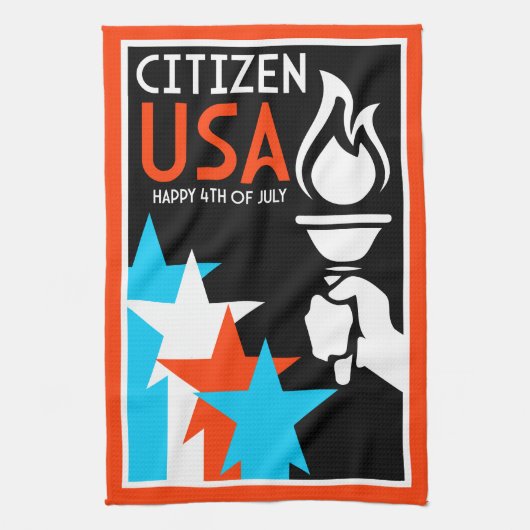 アメリカ独立記念日 キッチンタオル (縦)