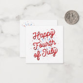 アメリカ独立記念日 グリーティングカード (赤) ノートカード (正面/裏面インサイチュ)