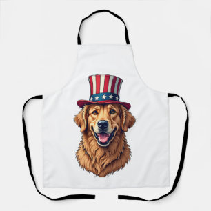 アメリカ独立記念日 ゴールデンレトリバー ヴィンテージTシャツ 4 エプロン