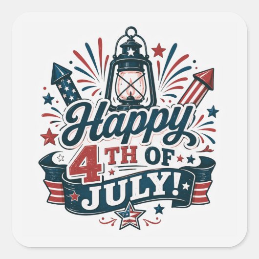 アメリカ独立記念日 スクエアシール (正面)
