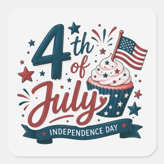 アメリカ独立記念日 スクエアシール (正面)
