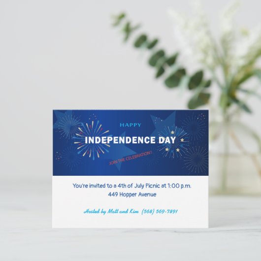 アメリカ独立記念日 ハッピーフォースオブジュライ ポストカード (スタンド正面)