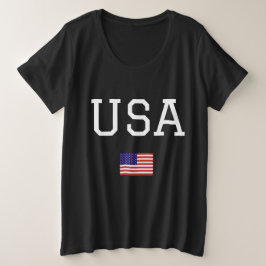アメリカ独立記念日 パーティー アメリカ 国旗 プラスサイズTシャツ