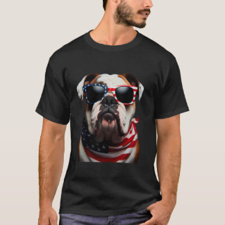 アメリカ独立記念日 ブルドッグ Tシャツ