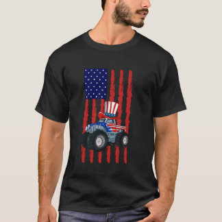 アメリカ独立記念日 モンスタートラック 花火 アメリカ 7月 Tシャツ