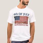 アメリカ独立記念日 ヴィンテージ フラッグ 7月4日 Tシャツ (正面)