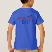 アメリカ独立記念日 子供用 青いTシャツ Tシャツ (裏面)