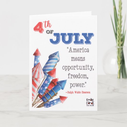 アメリカ独立記念日 - 引用 カード (正面)