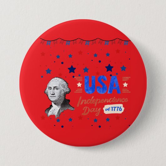 アメリカ独立記念日 缶バッジ (正面)