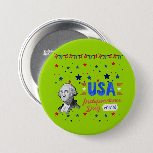 アメリカ独立記念日 缶バッジ (正面&裏面)