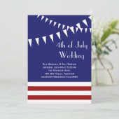 アメリカ独立記念日 赤、白、青のウェディング・招待状 招待状 (スタンド正面)