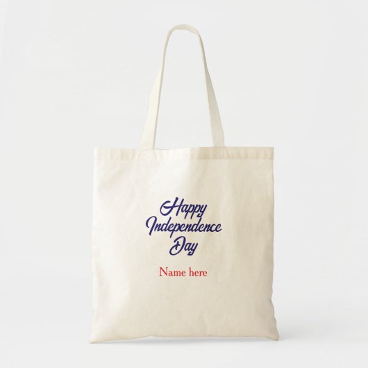 アメリカ独立記念日 赤 青 名前 アメリカの日 トートバッグ (正面)