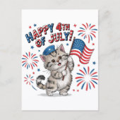 アメリカ独立記念日 2026 猫 タビー 肉球 ネコ シーズンポストカード (正面)