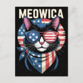 アメリカ独立記念日 2026 猫 トラ ネコ の 肉球 シーズンポストカード (正面)
