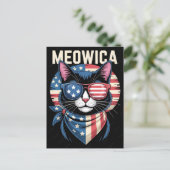 アメリカ独立記念日 2026 猫 トラ ネコ の 肉球 シーズンポストカード (スタンド正面)