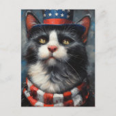 アメリカ独立記念日 2026 猫 トラ ネコ の 肉球 シーズンポストカード (正面)