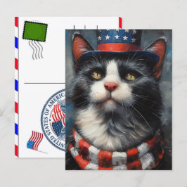 アメリカ独立記念日 2026 猫 トラ ネコ の 肉球 シーズンポストカード