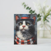 アメリカ独立記念日 2026 猫 トラ ネコ の 肉球 シーズンポストカード (スタンド正面)