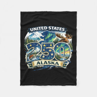 アメリカ独立記念日 250 アラスカ Tシャツ 愛国 フリースブランケット