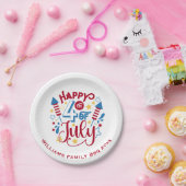 アメリカ独立記念日 4th+July  パーソナライズ ペーパープレート (パーティー)