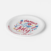アメリカ独立記念日 4th+July  パーソナライズ ペーパープレート (アングル)