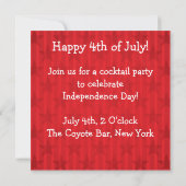 アメリカ独立記念日 7月4日 ご招待 招待状 (裏面)
