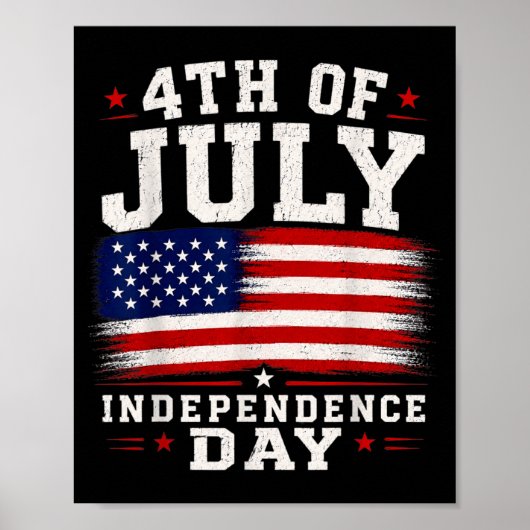 アメリカ独立記念日 7月4日 アメリカ国旗 ポスター (正面)