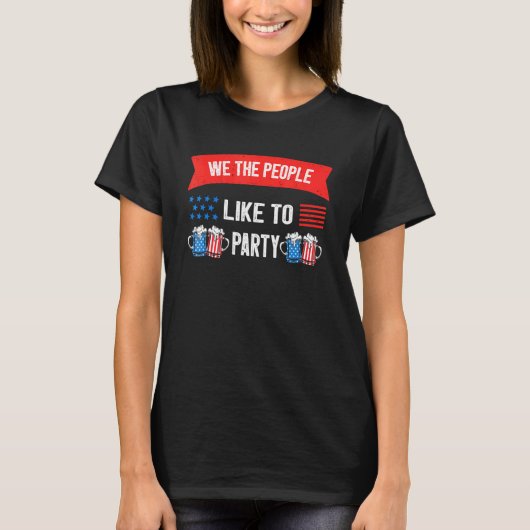 アメリカ独立記念日 7月4日 パーティー アメリカ Tシャツ (正面)