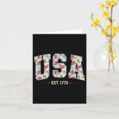 アメリカ独立記念日 7月4日 フラワーUSA国旗 1776年設立 カード (黄色い花)