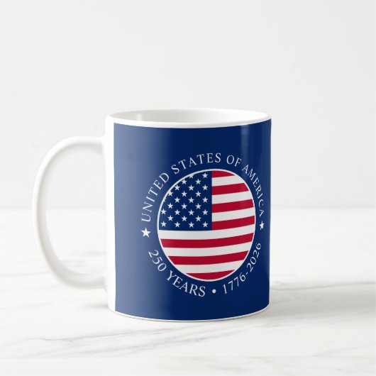 アメリカ独立記念日 7月4日 自由の250年 コーヒーマグカップ (左)