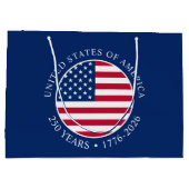 アメリカ独立記念日 7月4日 自由の250年 ラージペーパーバッグ (裏面)
