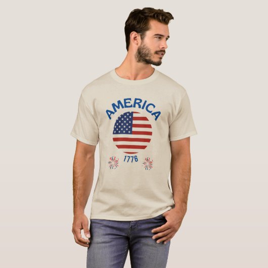 アメリカ独立記念日 7月4日 1776 Tシャツ (正面フル)