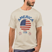 アメリカ独立記念日 7月4日 1776 Tシャツ (正面)