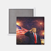 アメリカ独立記念日 7月4日 250周年 トランプ 優れた  マグネット (正面/裏面)
