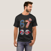 アメリカ独立記念日 7月4日 67 アメリカ国旗 女性 男性 少年 少女 Tシャツ (正面フル)