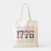アメリカ独立記念1776星条旗デザイン トートバッグ (裏面)