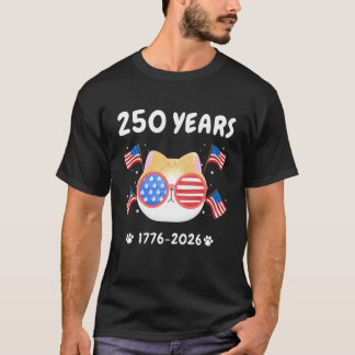アメリカ独立記念 アメリカ 1776-2026 かわいい猫 愛国心 U Tシャツ