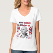 アメリカ独立革命のモットーホワイト Tシャツ (正面)