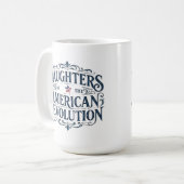 アメリカ独立革命の娘たちの星条旗 米国系譜 コーヒーマグカップ (正面左)