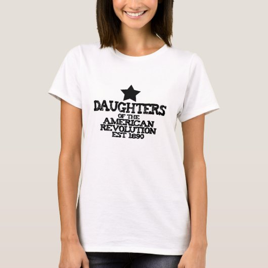 アメリカ独立革命の娘たち 1890年設立 星 Tシャツ (正面)