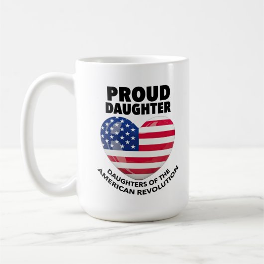 アメリカ独立革命娘たちの誇り高き愛国者 コーヒーマグカップ (左)