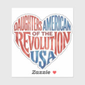 アメリカ独立革命娘会USAハート シール (シート)