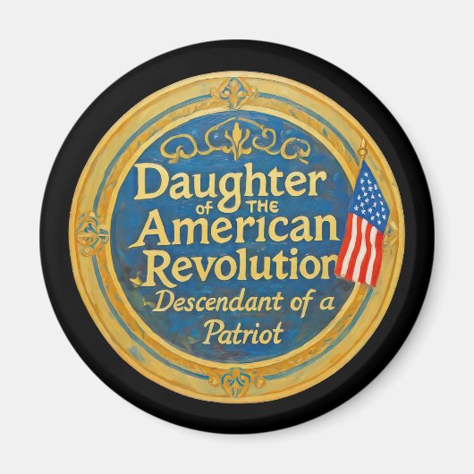 アメリカ独立革命娘愛国者子孫 マグネット (正面)