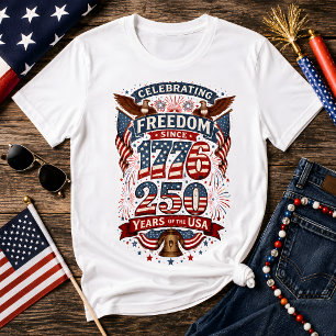 アメリカ独立1776から250周年 ヴィンテージ アメリカンフリーダム Tシャツ