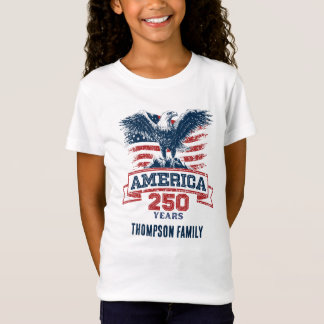 アメリカ独立250周年おめでとう ハクトウワシの愛国デザイン Tシャツ